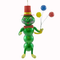 (17264) De Carlini Italian Ornaments Caterpillar With Balloons, 6.00 Inch, Ornament Italian Bug Birthday A5681