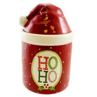 (17694) Tabletop Santa Hat Cookie Jar, 8.75 Inch, Christmas 43281