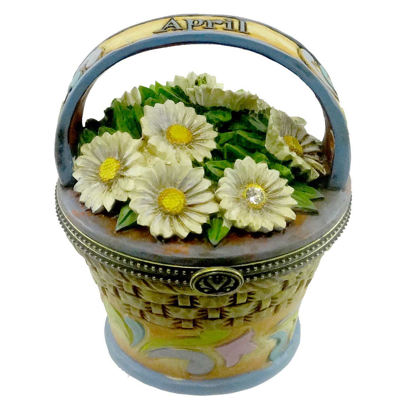 3.50 Inch April Daisy Covered Box Flower Basket 4027814 (18068)