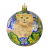 (18614) Larry Fraga Designs Chloe's Violets, 5.50 Inch, Ornament Ball Cat Flower Floral 4106