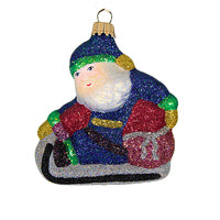 (18745) Larry Fraga Designs Slip Sliding Away, 3.50 Inch, Ornament Sled Glitter 5920