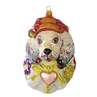 (18747) Larry Fraga Designs Sundays Best, 6.25 Inch, Ornament Dog Pet Puppy Floral 5926B