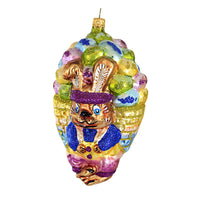 (18751) Larry Fraga Designs Delivering The Eggs, 6.00 Inch, Ornament Easter Bunny Basket 5947