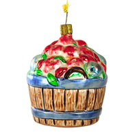 (18864) Larry Fraga Designs Fruit Basket, 3.50 Inch, Ornament Apples Pears Cherries 9005