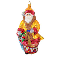 (18885) Larry Fraga Designs Symphonic Santa, 6.75 Inch, Ornament Santa Drum Horn Violin 439