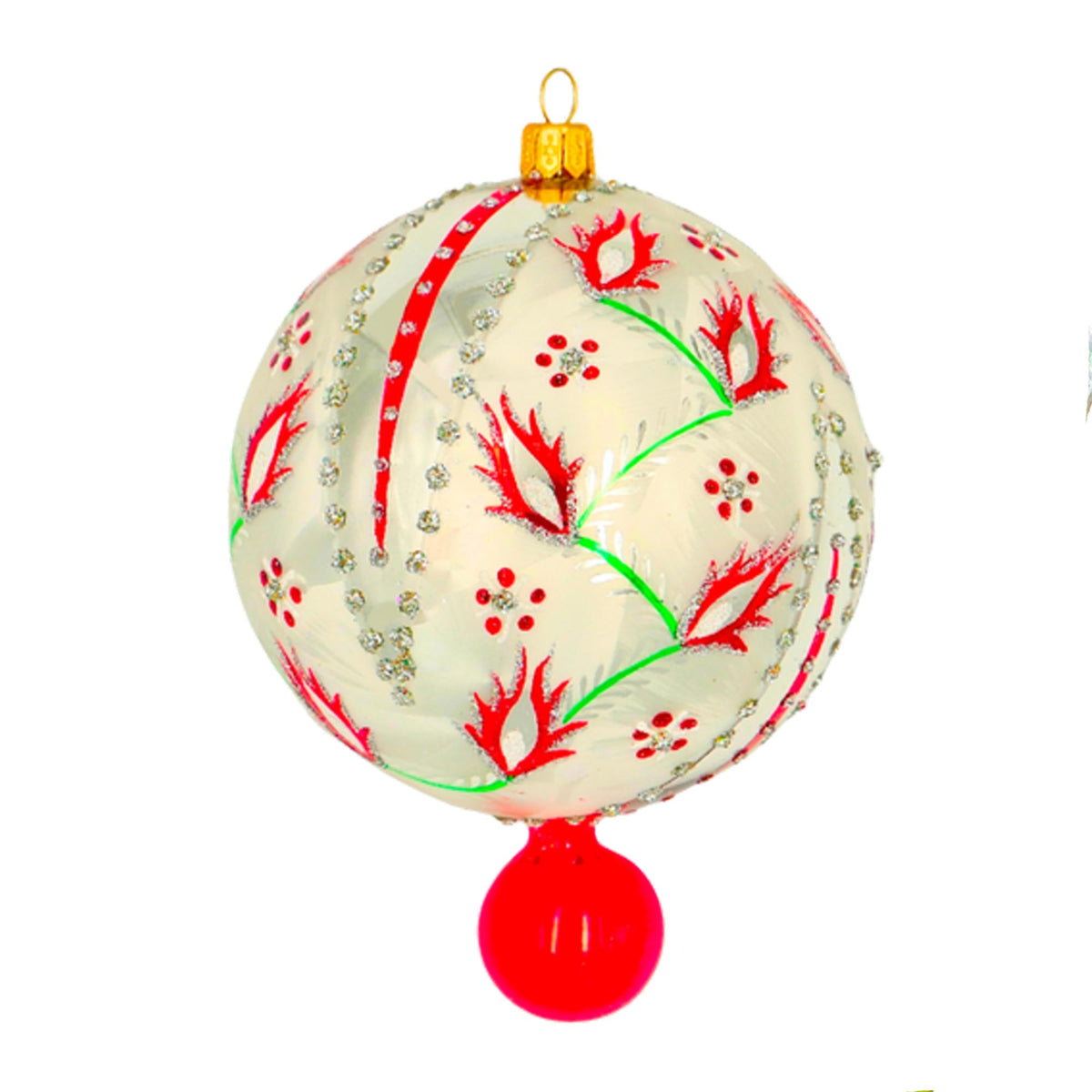 (63875) Pre-Order The Ornament King Winter Thistle, 5.50 Inch, Ball Drop Vintage Style 46004