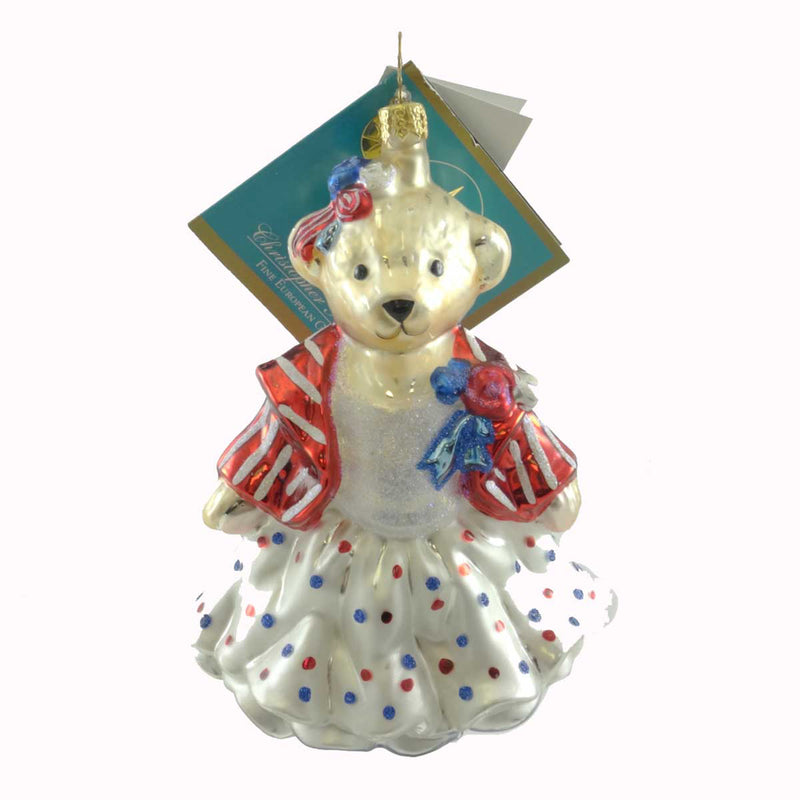 5.00 Inch Muffy Sparkler Ball Ornament Vanderbear Patriotic 3011005 (1919)