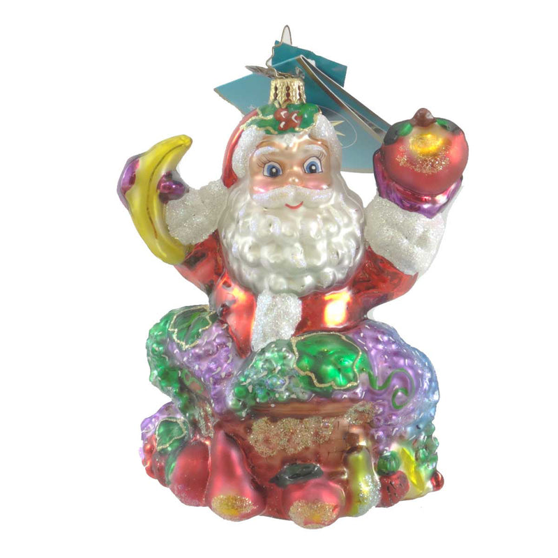 (19288) Christopher Radko Snack-A-Peel Santa, 5.00 Inch, Ornament Diabetes Santa Fruit 1013523