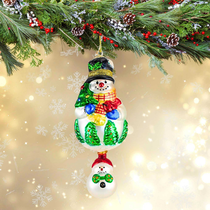 (19367) Craftoutlet.Com Snowman With Baby, 7.00 Inch, Cardinal Tree Christmas Mg008