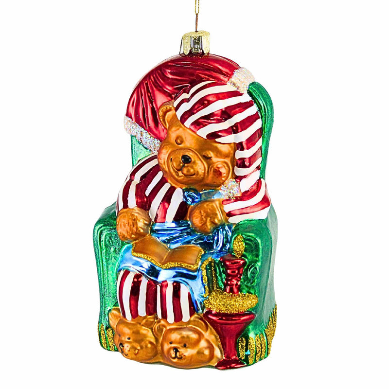 (19606) Craftoutlet.Com Sleeping Santa Teddy, 6.75 Inch, Bear Nightshirt Christmas Z9917