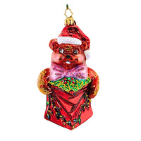 (20012) Christopher Radko Company Cubby Surprise, 4.50 Inch, Ornament Teddy Bear Santa 1013104