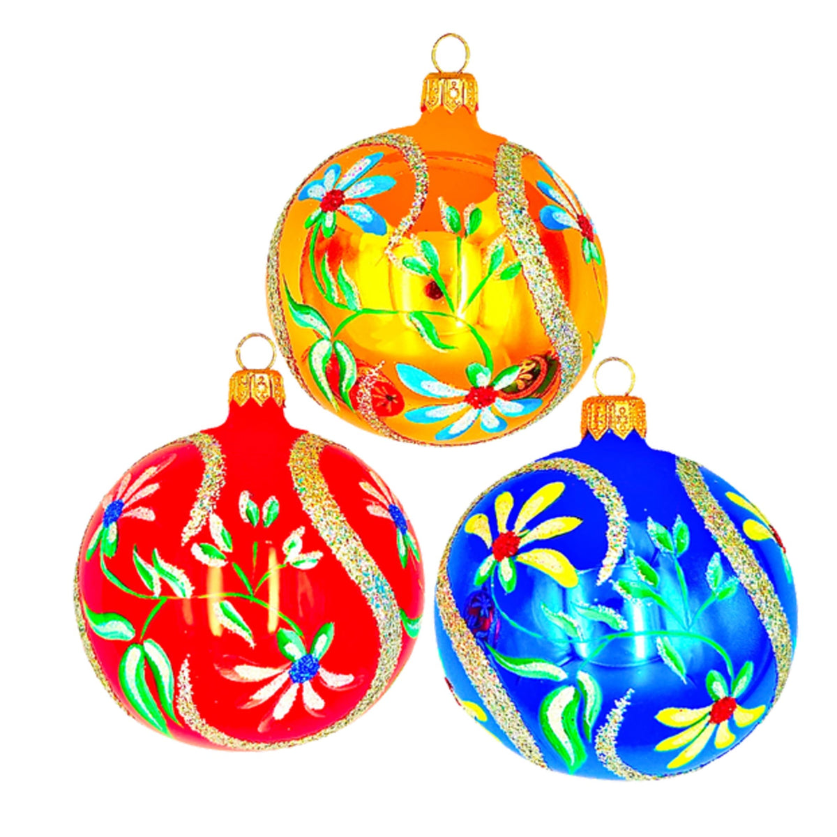 (63883) Pre-Order The Ornament King Momma's Favorites 3 Pc Set, 3.00 Inch, Retro Ball Ornament Set 45003 Set