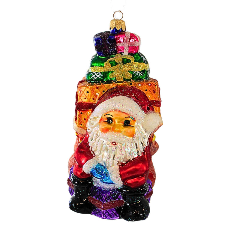 Christopher Radko Company Piled Mile High - One Glass Ornament 6.75 Inch, Glass - Ornament Christmas Santa 972340 (21461)