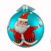 (21649) Laved Italian Ornaments Santa With Presents Ball, 4.00 Inch, Christmas Teal Gifts Claus 24379