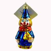 (21656) Laved Italian Ornaments Clown Blue Hat, 4.00 Inch, Circus Christmas St1854