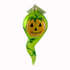 (21665) Laved Italian Ornaments Pumpkin Ghost With Leaves, 6.50 Inch, Halloween Carved F31568