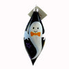 (21672) Laved Italian Ornaments Black Drop With Ghost, 7.00 Inch, Halloween Blown Glass J11936337