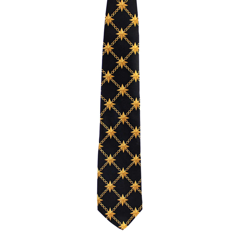 54.00 Inch Black/Gold Silk Tie Christmas Home Holidays 97T05 (2173)