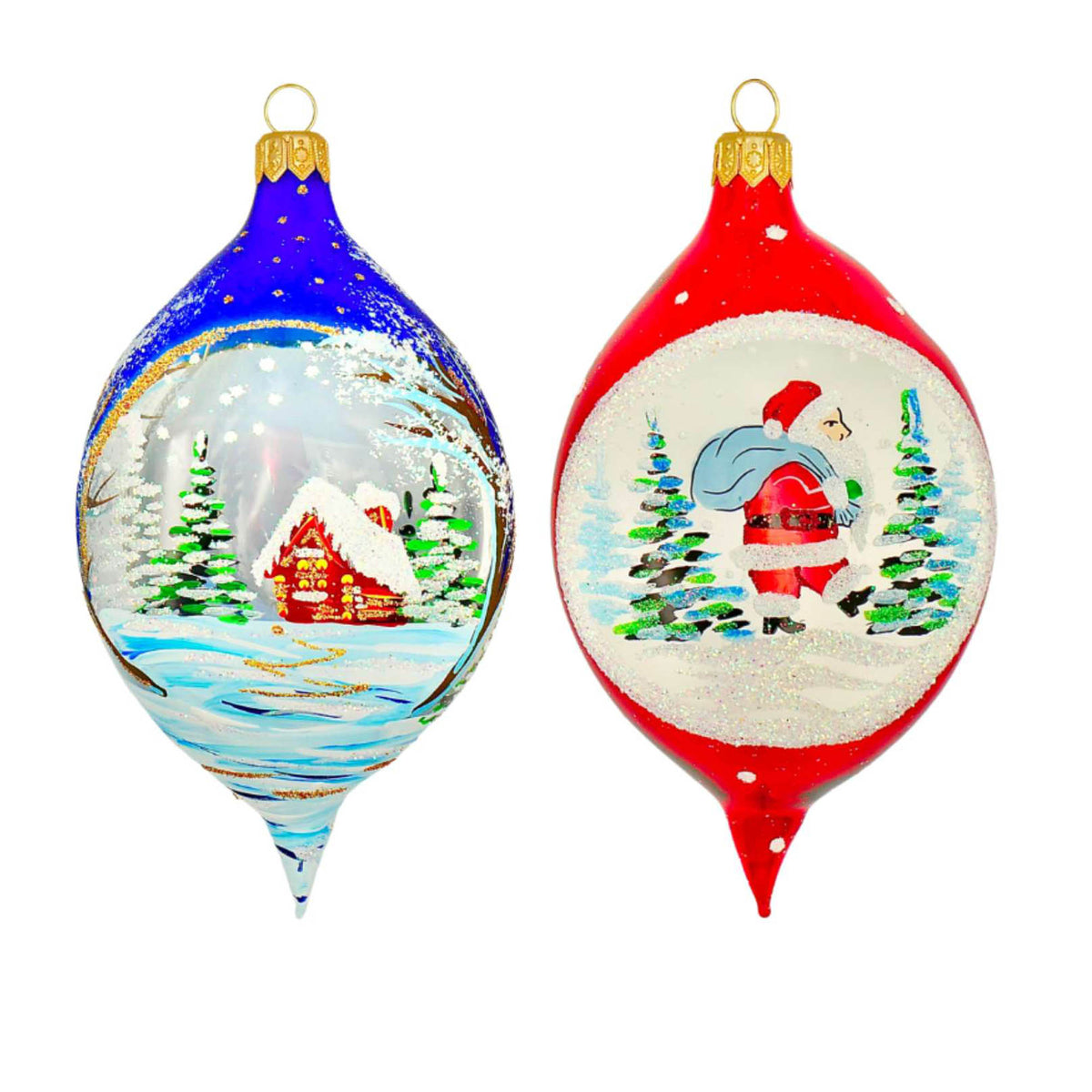 (63892) Pre-Order The Ornament King Homeward Ho 2Pc Set, 5.00 Inch, Transluscent See Through Drop Ornament Set 46001 Set