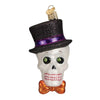 (23033) Old World Christmas Top Hat Skeleton, 4.25 Inch, Ornament Halloween Spooky 26068