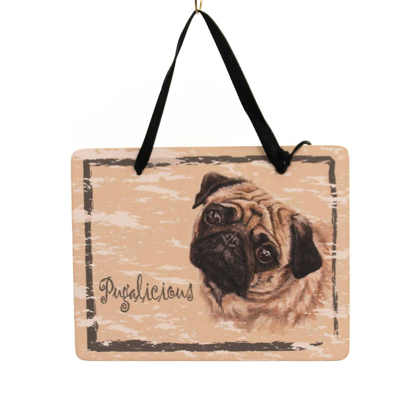 3.50 Inch Pug Plaque Pugalicious Ornament Gp37 (23960)