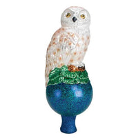 (25702) Old World Christmas Owl Tree Topper, 8.50 Inch, Glass Finial Nature Bird 50024