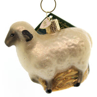 (25704) Old World Christmas Sheep, 2.50 Inch, Glass Ornament 12415