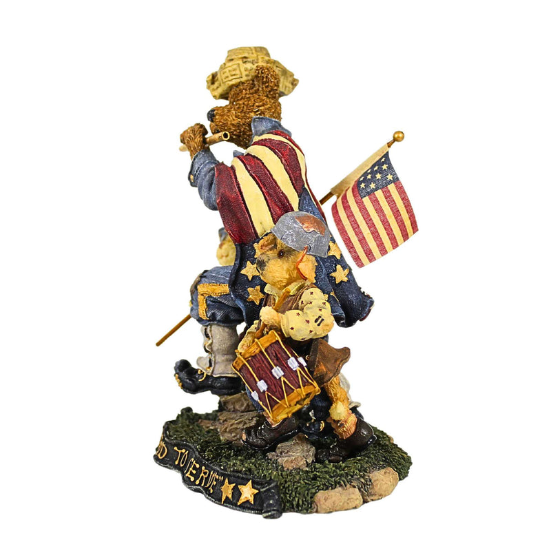 Boyds Bears Resin Sam, Libby, & Ellis...Fife And Drum - - SBKGifts.com