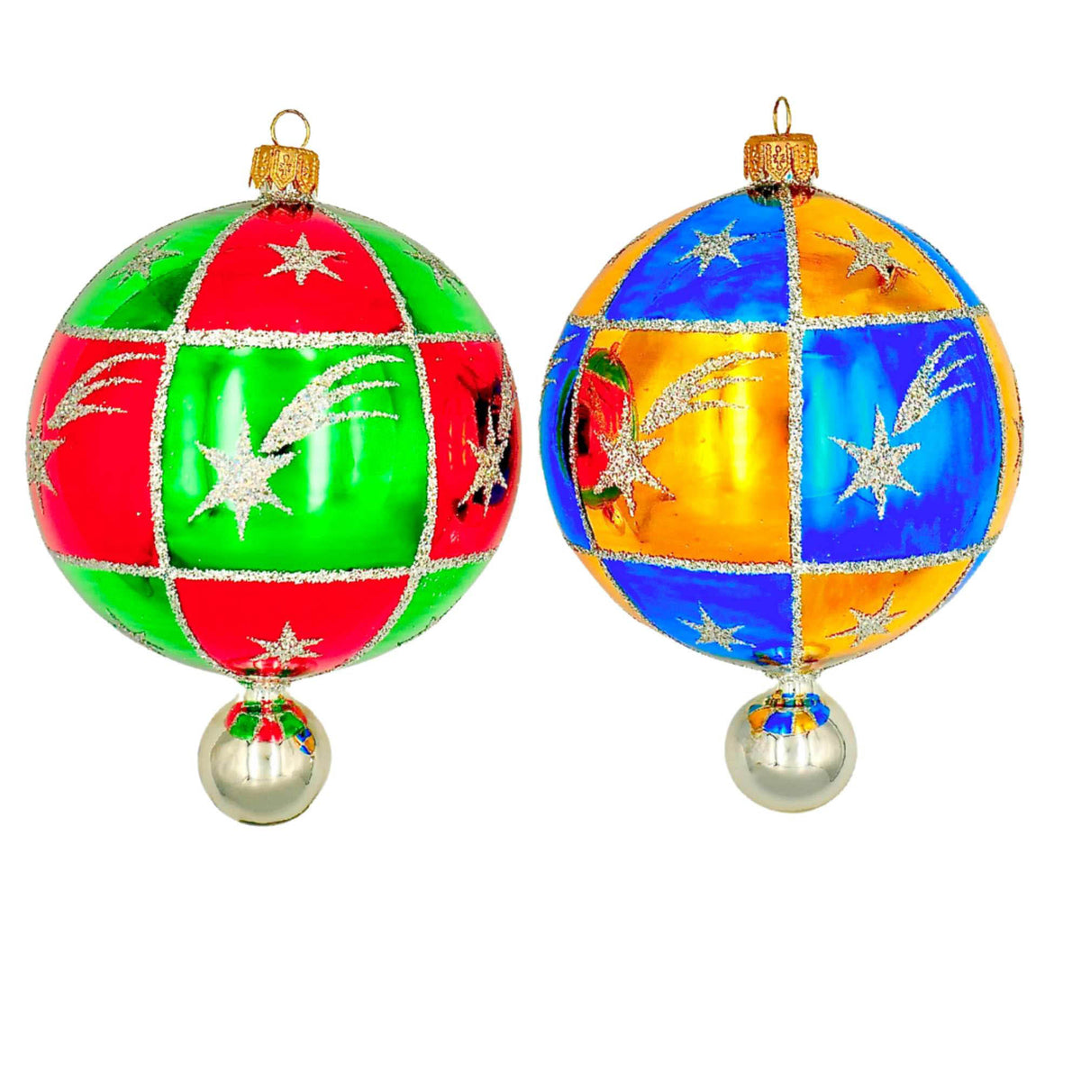 (63904) Pre-Order The Ornament King Hailey's Comet 2 Pc Set, 5.00 Inch, Ball Drop Ornament Set 46012 Set