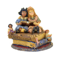 (2619) Boyds Bears Resin Grace And Faith...I Have A Dream, 5.00 Inch, Music Box Dollstone 272054