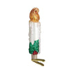 (26443) Old World Christmas Clip-On Candle, 4.00 Inch, Ornament Holly Flame 32191