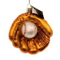 (26445) Old World Christmas Baseball Mitt, 3.75 Inch, Ornament Sports Game 44027