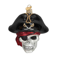 (26451) Old World Christmas Jolly Roger, 3.50 Inch, Skull Pirate Halloween Ornament 24160