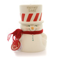 (26640) Bank Snowpinion Money Bags, 7.25 Inch, Christmas Snowman Department 56 4051103