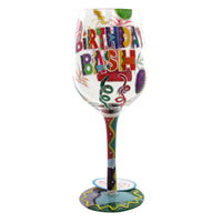 (26790) Tabletop Birthday Bash, 9.00 Inch, Lolita Wine Glass Hand Painted 5526I