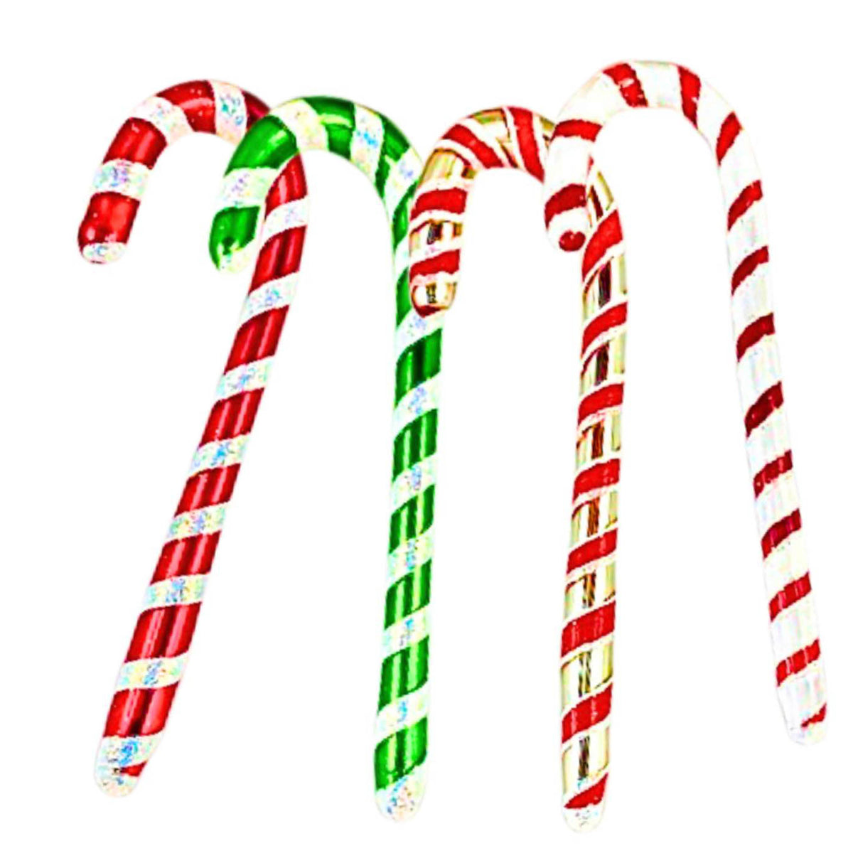 (63905) Pre-Order The Ornament King Holiday Canes 4Pc Set, 7.00 Inch, Candy Cane Sweets Ornament Set 48026 Set