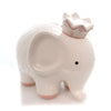 (27536) Child To Cherish White W/Pink Coco Elephant Bank, 7.75 Inch, Crown Baby 3781Pk