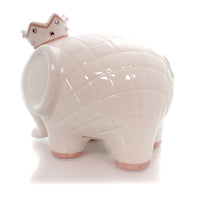 Child To Cherish White W/Pink Coco Elephant Bank - - SBKGifts.com