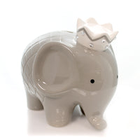 (27538) Bank Gray Coco Elephant Bank, 7.75 Inch, Baby Hand Painted 3780Gy