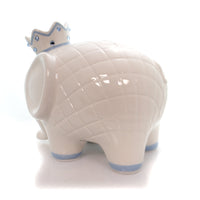 Child To Cherish White/Blue Coco Elephant Bank - - SBKGifts.com