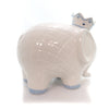 (27540) Child To Cherish White/Blue Coco Elephant Bank, 7.75 Inch, Baby Hand Painted 3781Bl