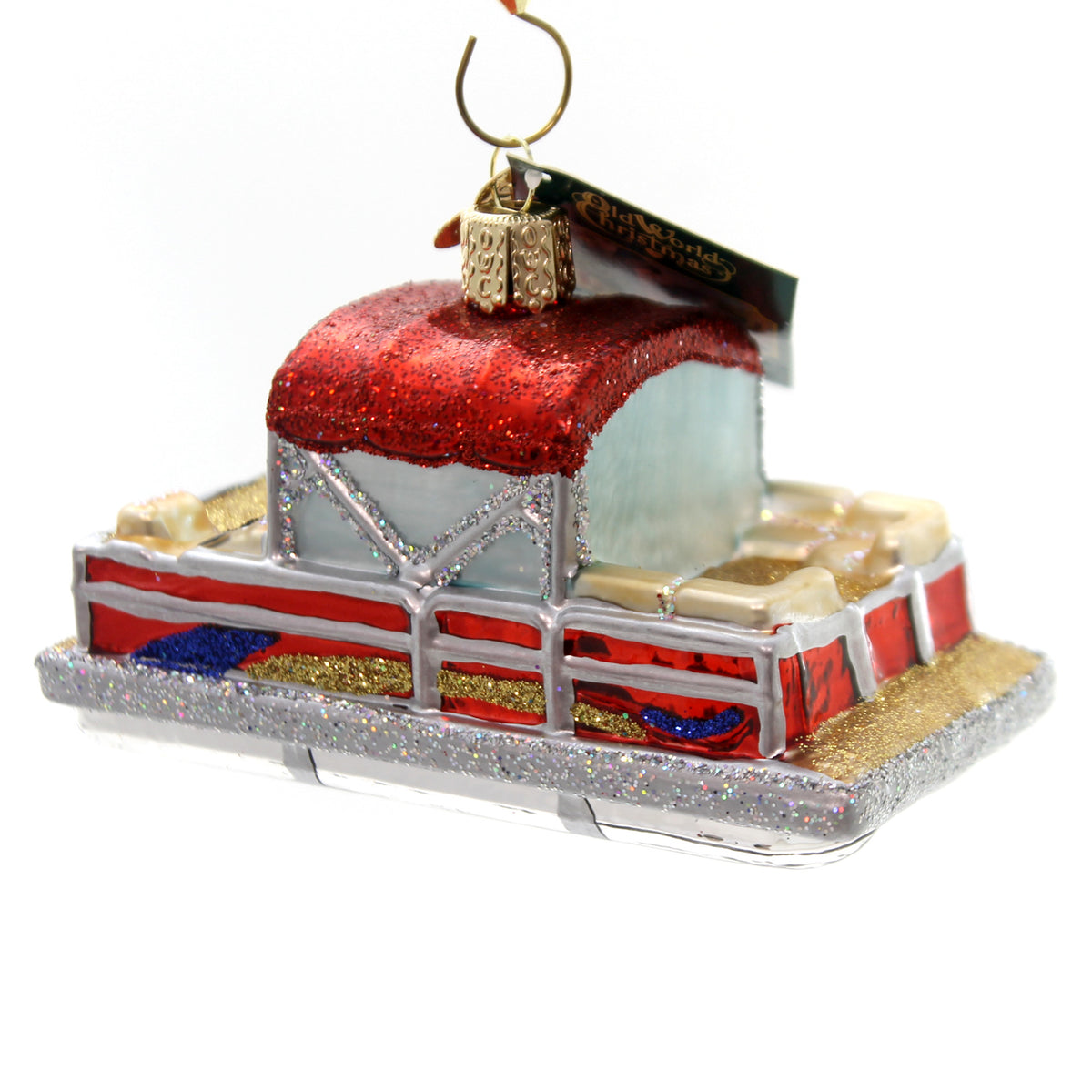 Old World Christmas Pontoon Boat - - SBKGifts.com