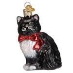 Old World Christmas Tuxedo Kitty - 1 Glass Ornament 3.5 Inch, Glass - Black Cat Regal 12452 (28328)
