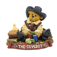 (2851) Boyds Bears Resin J R Betemall...All In, 3.75 Inch, Bearstone Cowboy Chips 2277995