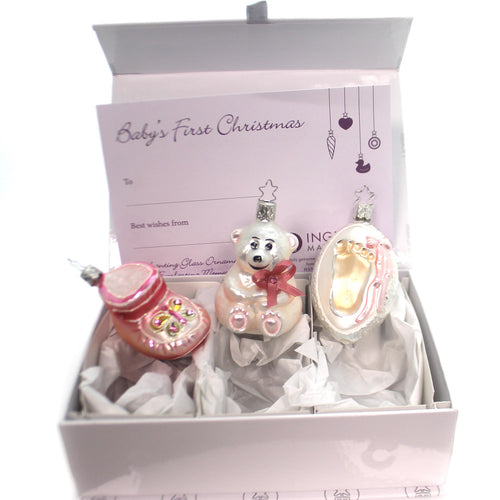 Inge Glas It's A Girl Gift Box Set Of 3 - - SBKGifts.com