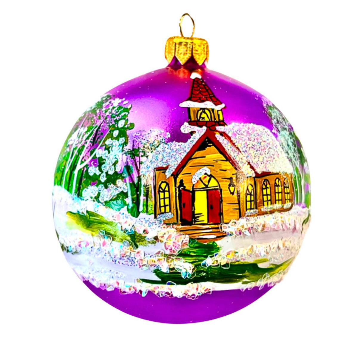 (63918) Pre-Order The Ornament King Winter Joy, 4.00 Inch, Church Ball Ornament 47010