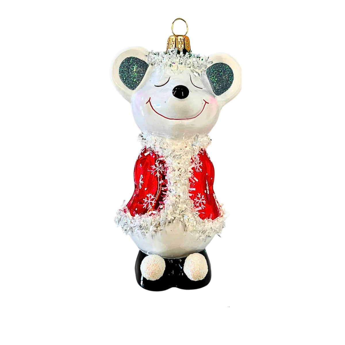 (63920) Pre-Order The Ornament King Shy Winter Mouse, 5.50 Inch, Vintage Style Christmas Ornament 48020