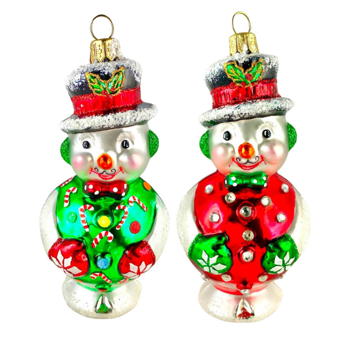 (63919) Pre-Order The Ornament King Mr Whipple 2Pc Set, 4.00 Inch, Vintage Style Snowman Ornament Set 47001 Set