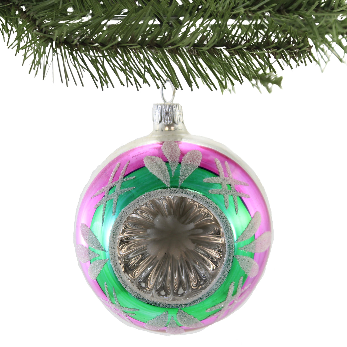 Golden Bell Collection Grn / Purple Ball W/ Reflector - - SBKGifts.com