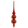 (30788) Golden Bell Collection Red Finial W/ Gold Icicles, 12.00 Inch, Tree Topper Czech Tt713